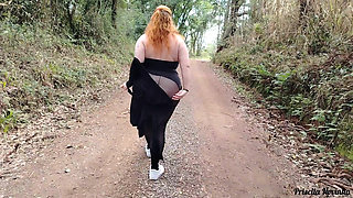 My Stepmom in Sheer Pants Without Panties Walking Down the Street