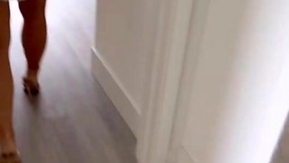 Blond cougar reveals her body for intense passionate fuck