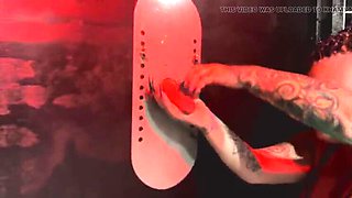 Femdom Gloryhole Handjob Surprise For Slave