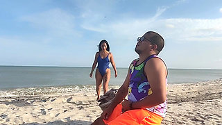 My stepbrother and I went to the beach