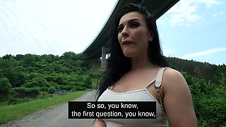 Public Agent hitch-hiker with fabulous big boobs