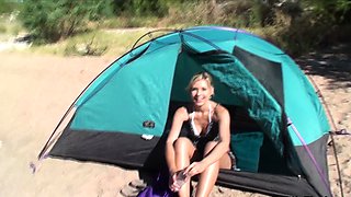 Brunette Amateur Nailed Outdoors In Public