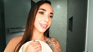 Hot Latina maid Gaby Ortega gives a blowjob and gets fucked good