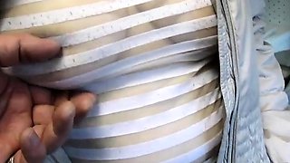 Groping Breasts in a Sheer Blouse in Public Market