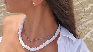 Naked Walking and Risky Pee on the Beach