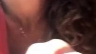 Hot Brunette Giving Blowjob in Car