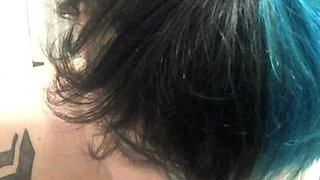 Goth Solo Blue Hair Solo Sloppy BJ
