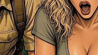 Extreme Blowjob and Fucking in the Jungle. White Wife and BBC