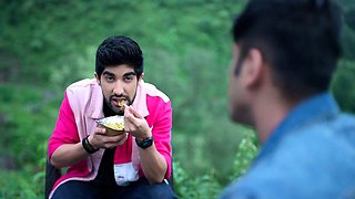 Indian pair celebrating their anniversary inside bedroom