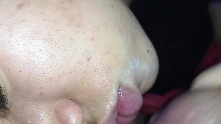 POV EXTREME CREAMPIE, THE CUCKOLD SPURTS ALL HIS BONER ON THIS BITCH