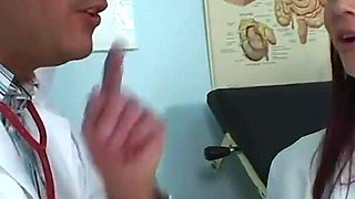 My favorite sexy brunette nurse with perfect tits is super horny and willing to suck my hard cock