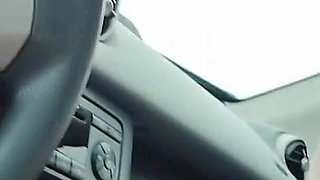 Car POV Blowjow Cum in Throat Rainy Day