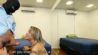 Amateur girlfriend threesome blowjob with cumshot