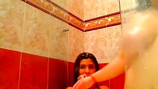 Big-Tit Lesbian Webcam Shower